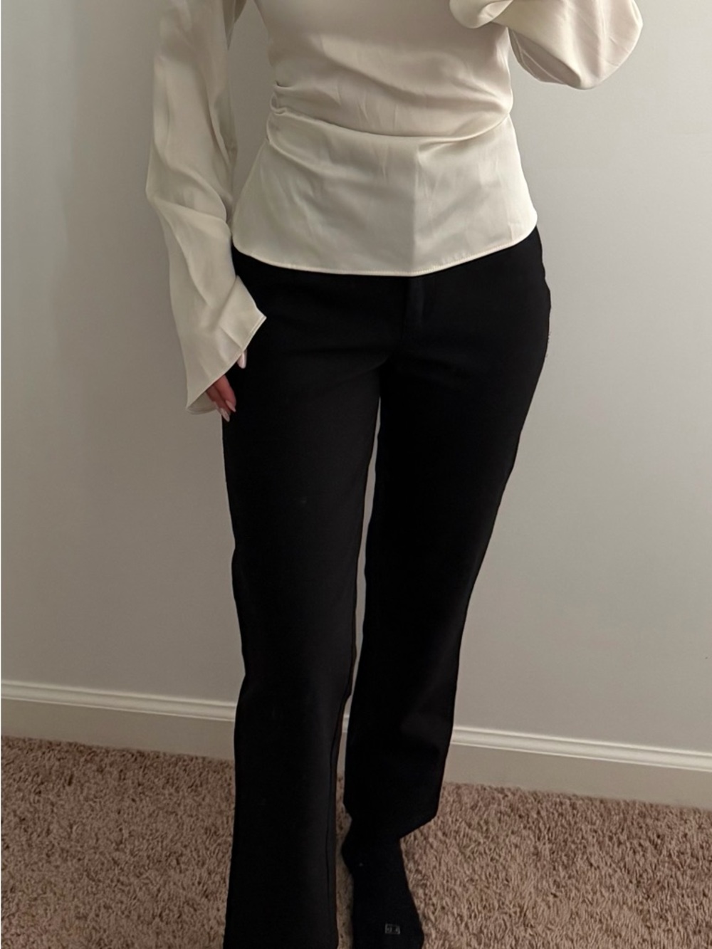 White House Black Market Black Straight-Leg Trousers